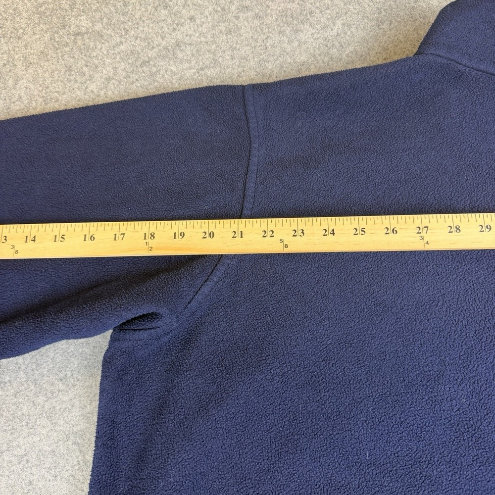 LL Bean Fleece Pullover Womens XL Regular 1/4 Zip Navy Blue USA Made Jacket - Picture 6 of 6